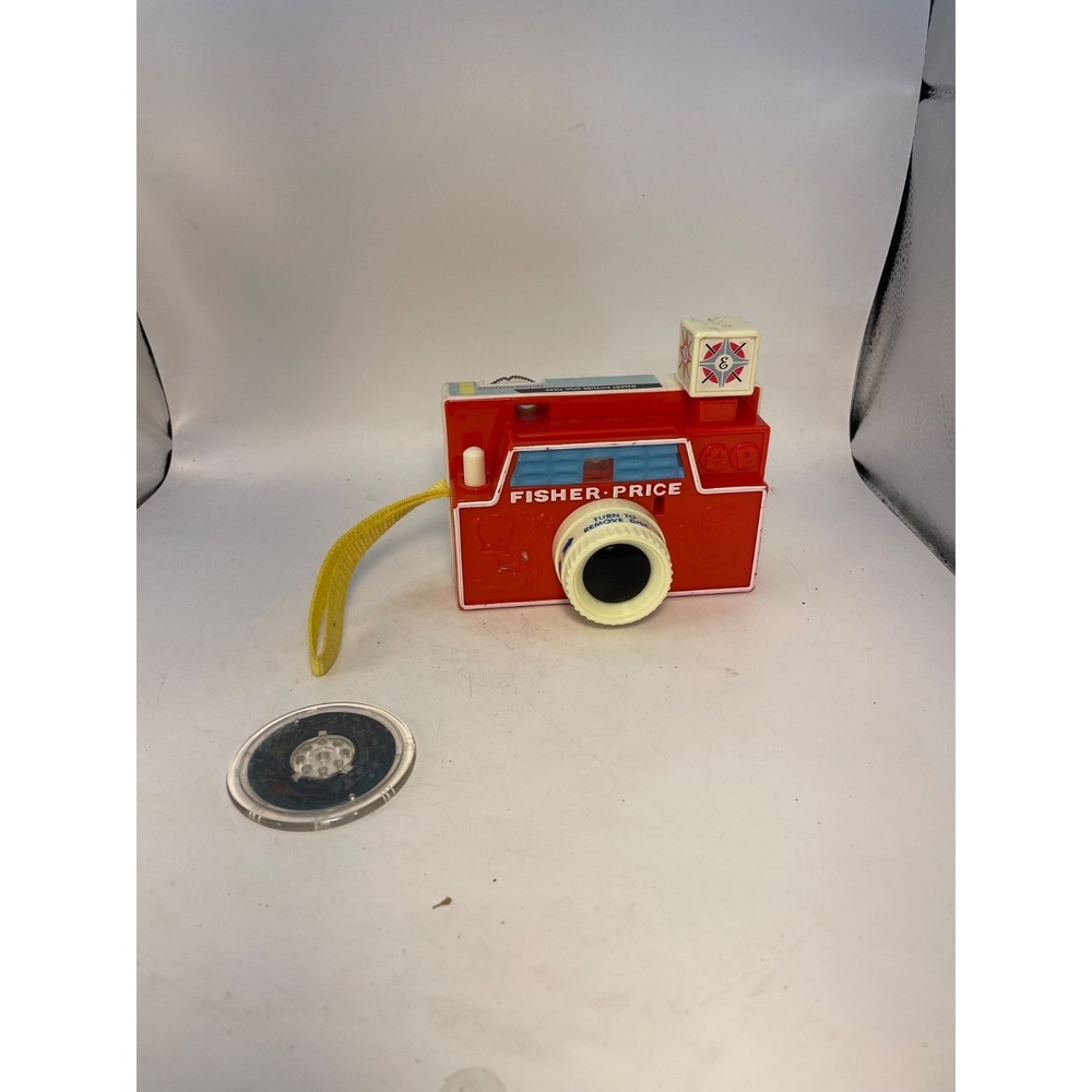 Vintage 1968 Fisher Price Changeable Picture‎ Disc Camera Red Works! 1 Disc Only
